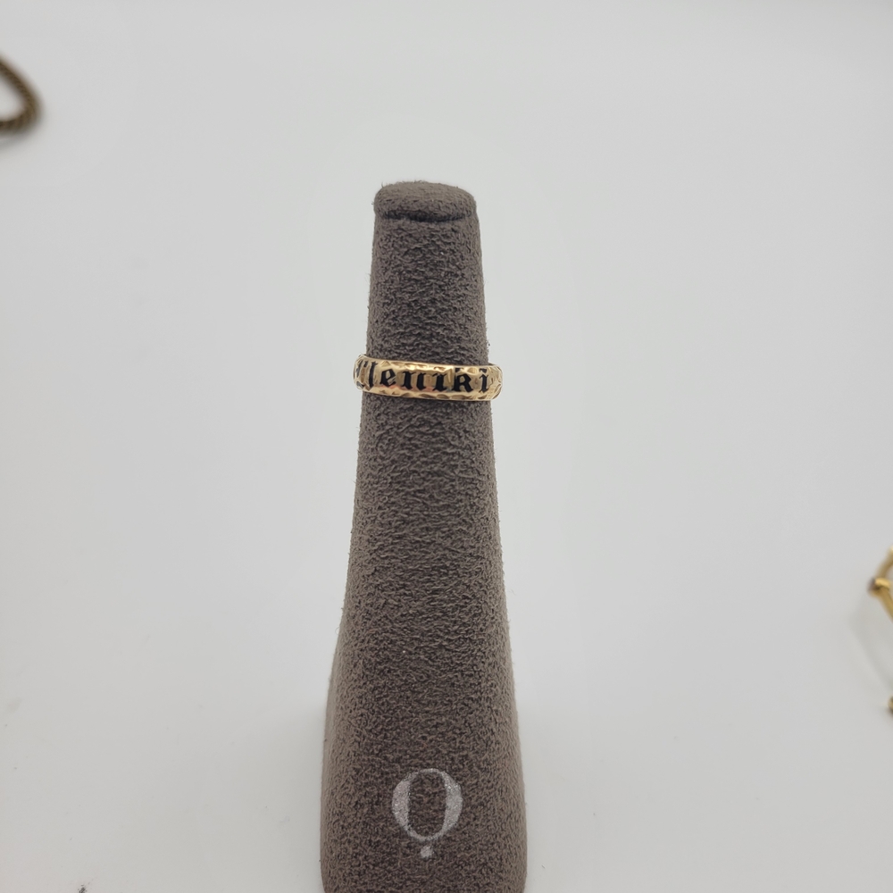 Engraved Women's 14k Yellow Gold Hawaiian Band Ring Size 4